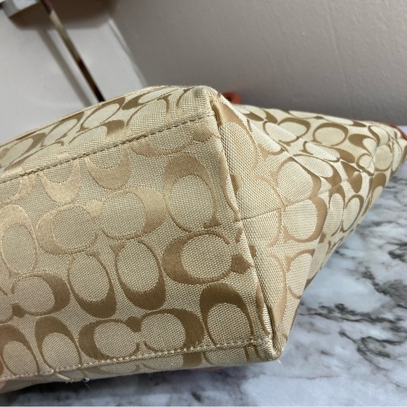 Coach Canvas Tote Pink Leather Purse Floral 3D Applique - Picture 8 of 14